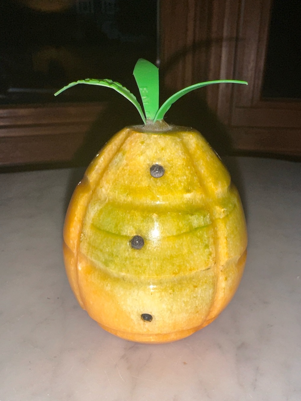 Vintage Italian Hand Carved Alabaster Pineapple - 1950s-1960s